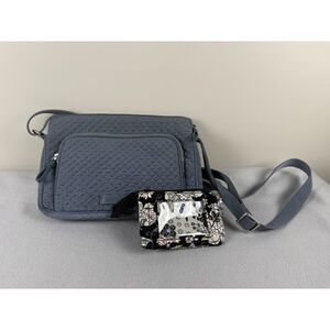 Vera Bradley Charcoal Quilted RFID Little Hipster w/Iconic Zip ID Case